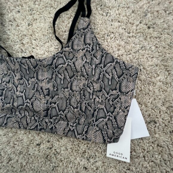 Good American Sheen Print Scoop Bra Size 5 Animal Print Design NWT - Picture 2 of 8